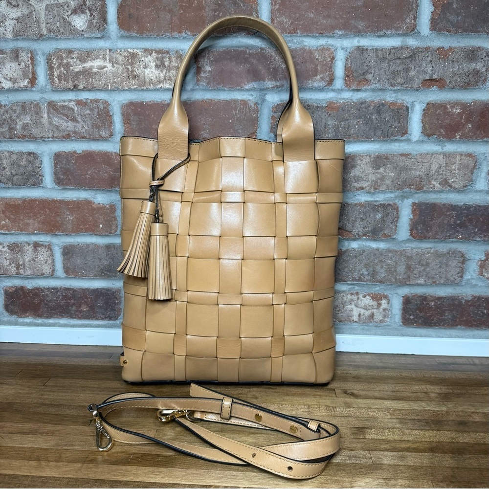 Michael Kors Woven Leather Tote & Matching Zip Wristlet/Wallet Set - Picture 5 of 14